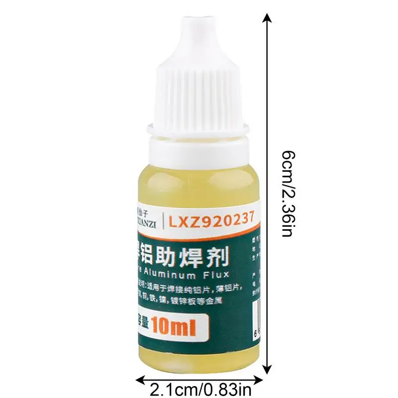10ml 알루미늄 브레이징 플럭스 액체 솔더 배터리 주석 아연 도금 시트 구리 용 알루미늄 납땜 액세서리 청소 없음