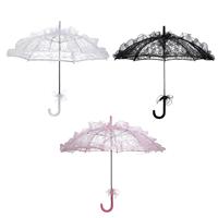 Handmade Lace Umbrella Flower Vintage Romantic Bridal Parasol for Costume Women Stage PPhotography Decoration