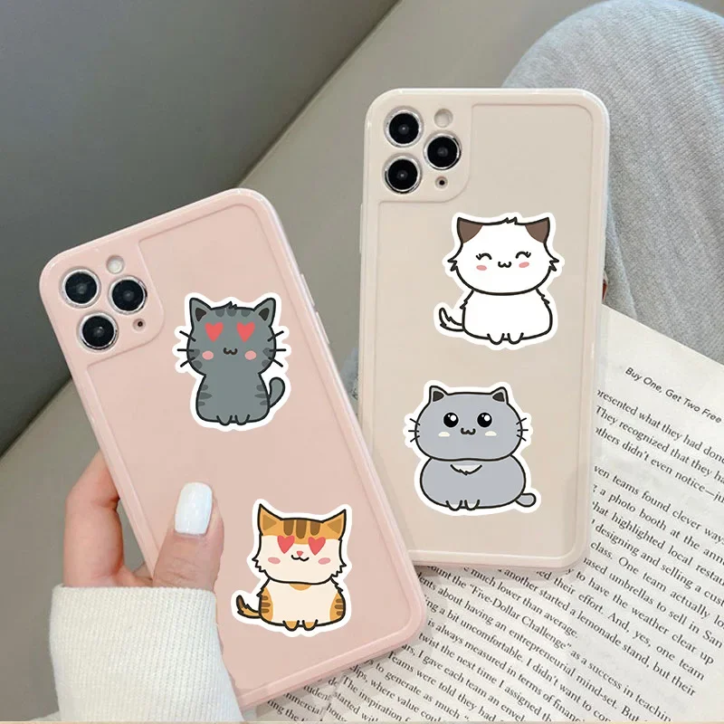 10/30/50PCS Kawaii Cat Sticker Aesthetic PVC Laptop Sketchbook Stationery Decoraction Scrapbooking School Supplies for Kids