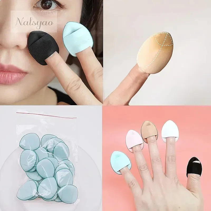 10/6pcs Mini Finger Puff Set Makeup Sponge Concealer Foundation Detail Puff Professional Cosmetic Cushion Puff