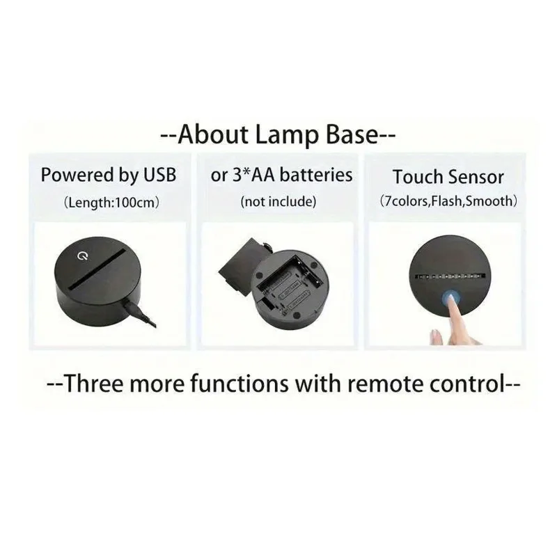 Lampu meja sepeda motor 3D, lampu meja dekoratif atmosfer Kamar 7 warna baru Plug-in sentuh