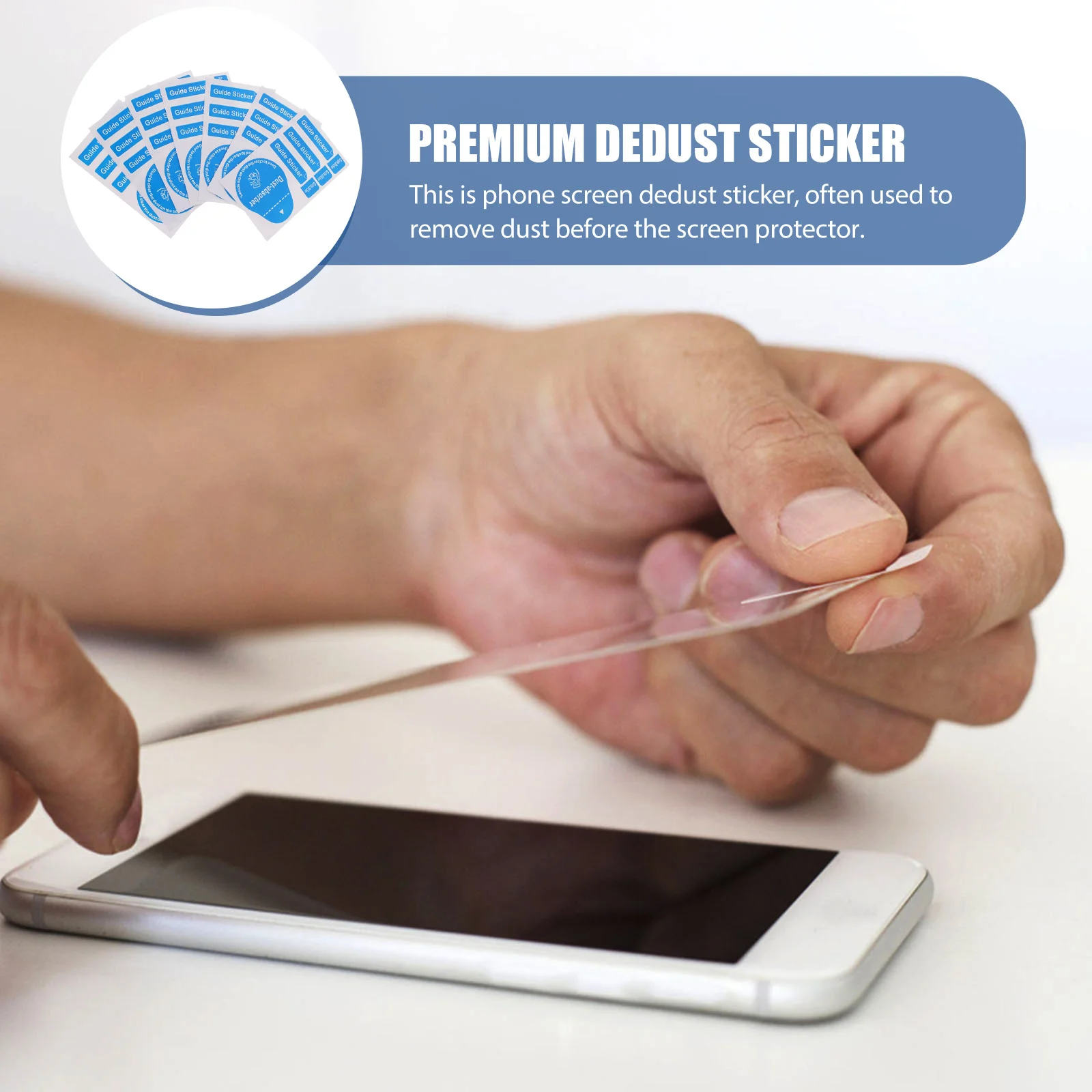 

400pcs Phone Screen Dedust Sticker Lcd Cleaning Decals For Cell Tablet Dust Absorber Remove Fingerprints Oil Stains Glasses