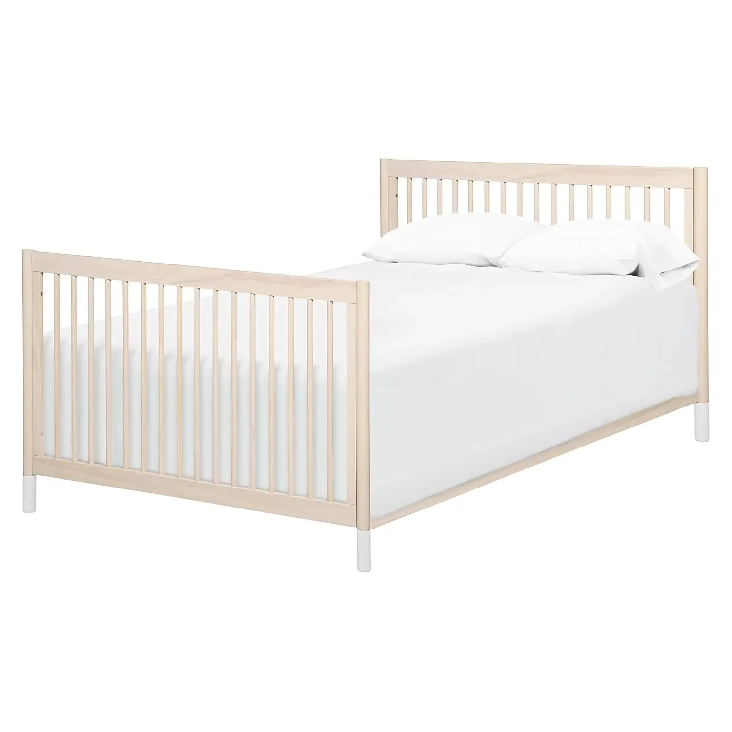 Babyletto Gelato 4-in-1 Convertible Crib dengan tempat tidur balita konversi dicuci alami dan putih, Greenguard Gold bersertifikat