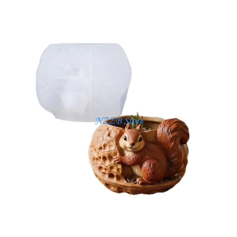 T21F المهنية السنجاب شكل قالب الغراس الراتنج قوالب خرسانة سيليكون زهور قوالب مناسبة للمشاريع الحرفية #3