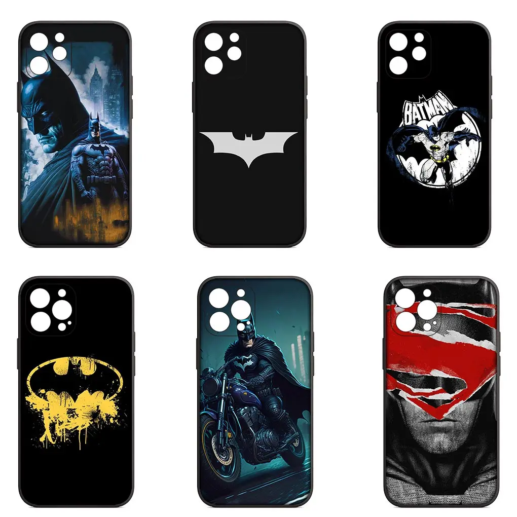 Batmans DC Movie Bats Man Soft Phone Casing for Apple iPhone 15 14 13 12 Mini 11 Pro X XR XS Max 7 8 Plus + Cover Case