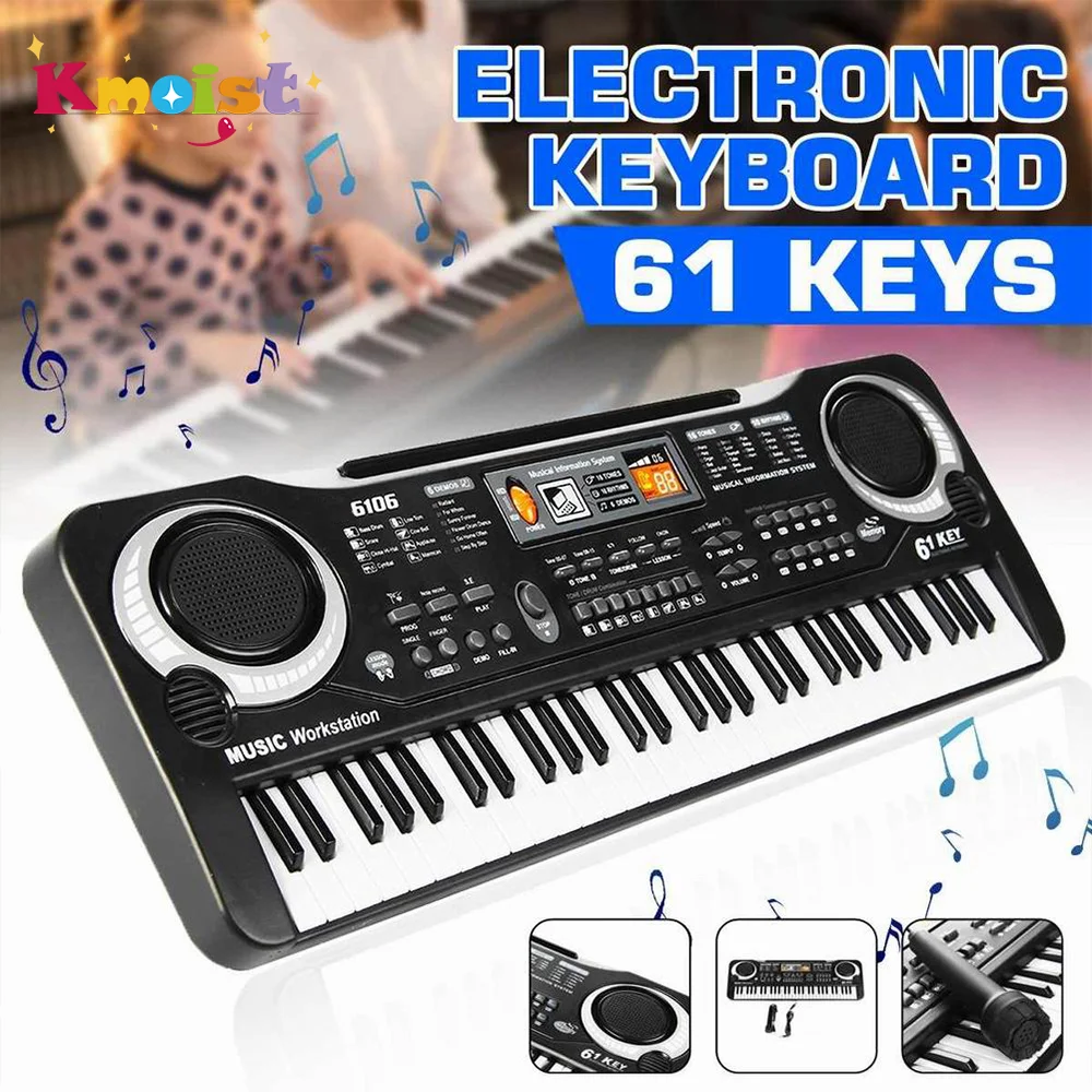 キッズ電子ピアノキーボードポータブル 61 キーオルガンマイク付き教育玩具楽器ギフト子供初心者