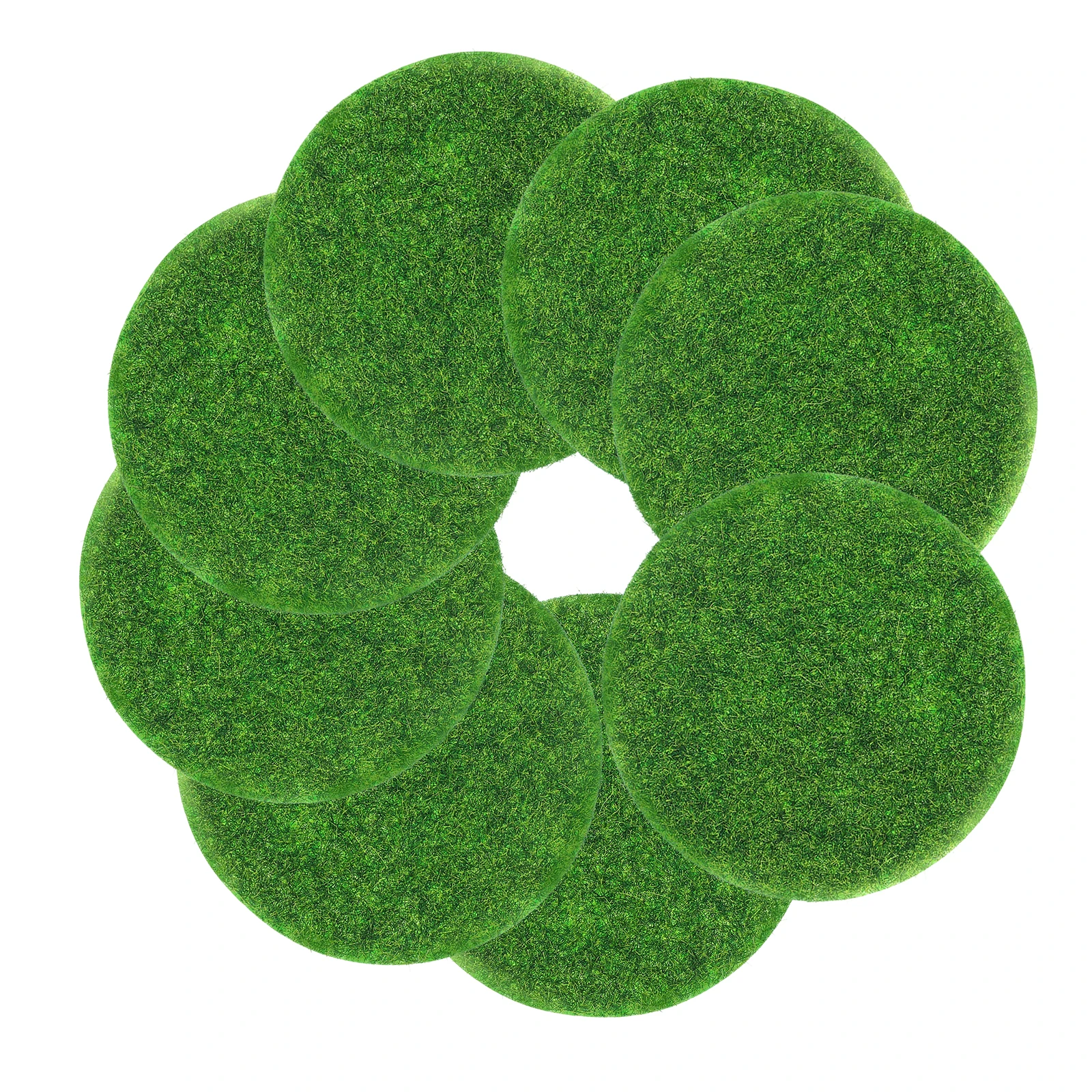 

8pcs Round Micro Landscape Artificial Grass Mat Diy Mini Lawn For Fairy Garden Craft Dollhouse Decor Ornament Simulation Turf