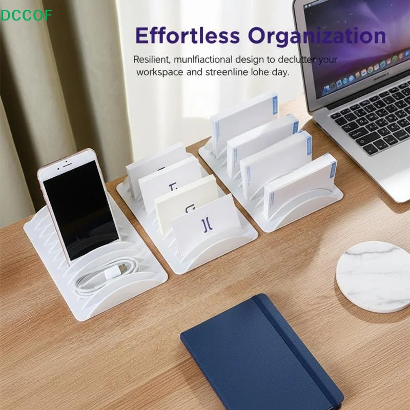 

[COF]Multi-slot Placement Stand Tablet And Phone Charging Storage Box Plastic Holder Portable With Multiple Card Slots[COF]