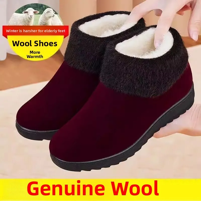 

Old Beijing Thiened Fce Lined Comfortable Cotton oes Women's Winter Slip-On Boots Anti-slip Soft Warm Casual High Tops