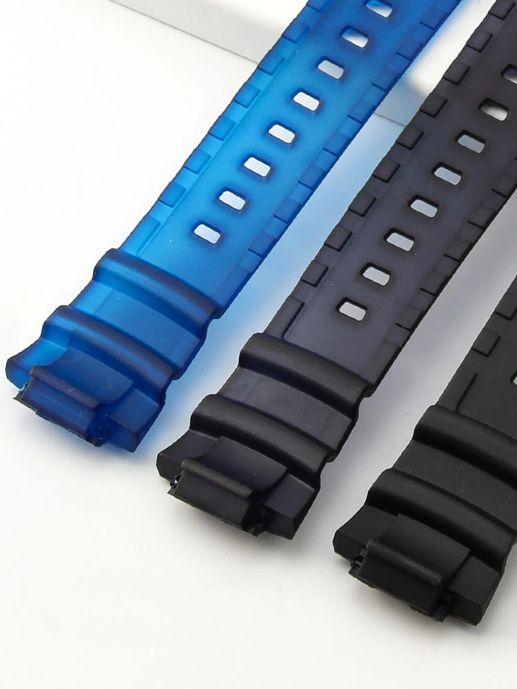 For Casio 16mm Convex Interface Accessories W-S220HDD-S100 MCW-100H MCW-110H Rubber Waterproof High Quality Resin Watch Strap