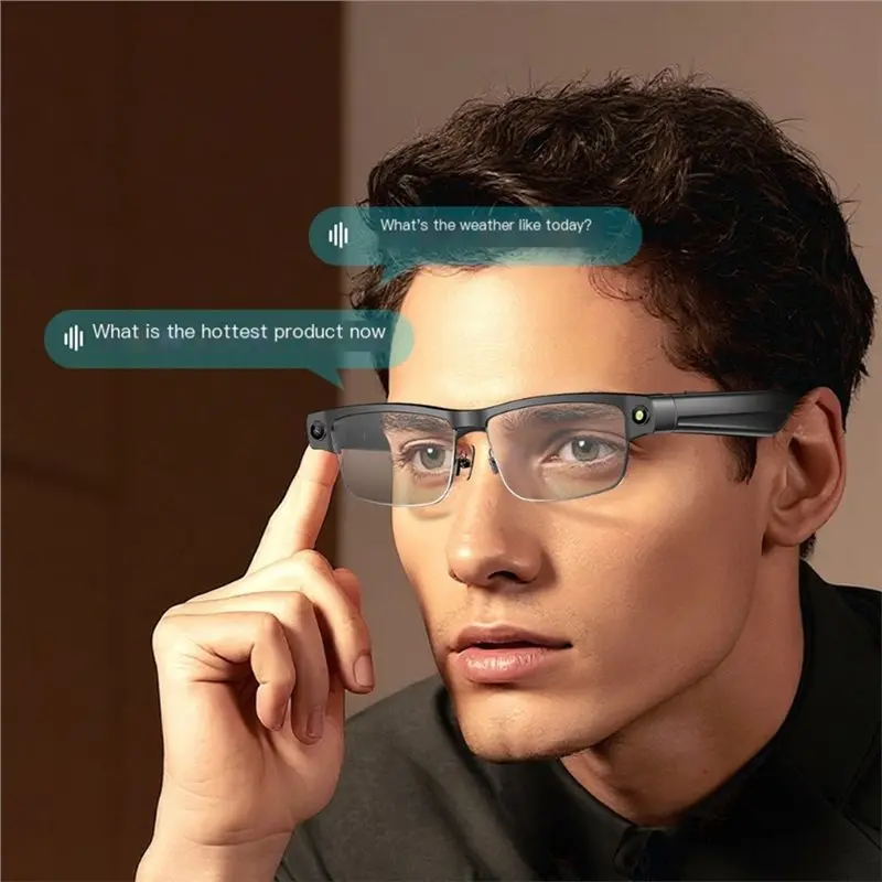 Hot-8MP Camera Smart Glasses Photo Video Record BT Call Music Playback Smart Glasses Al Recognition Voice Sunglasses
