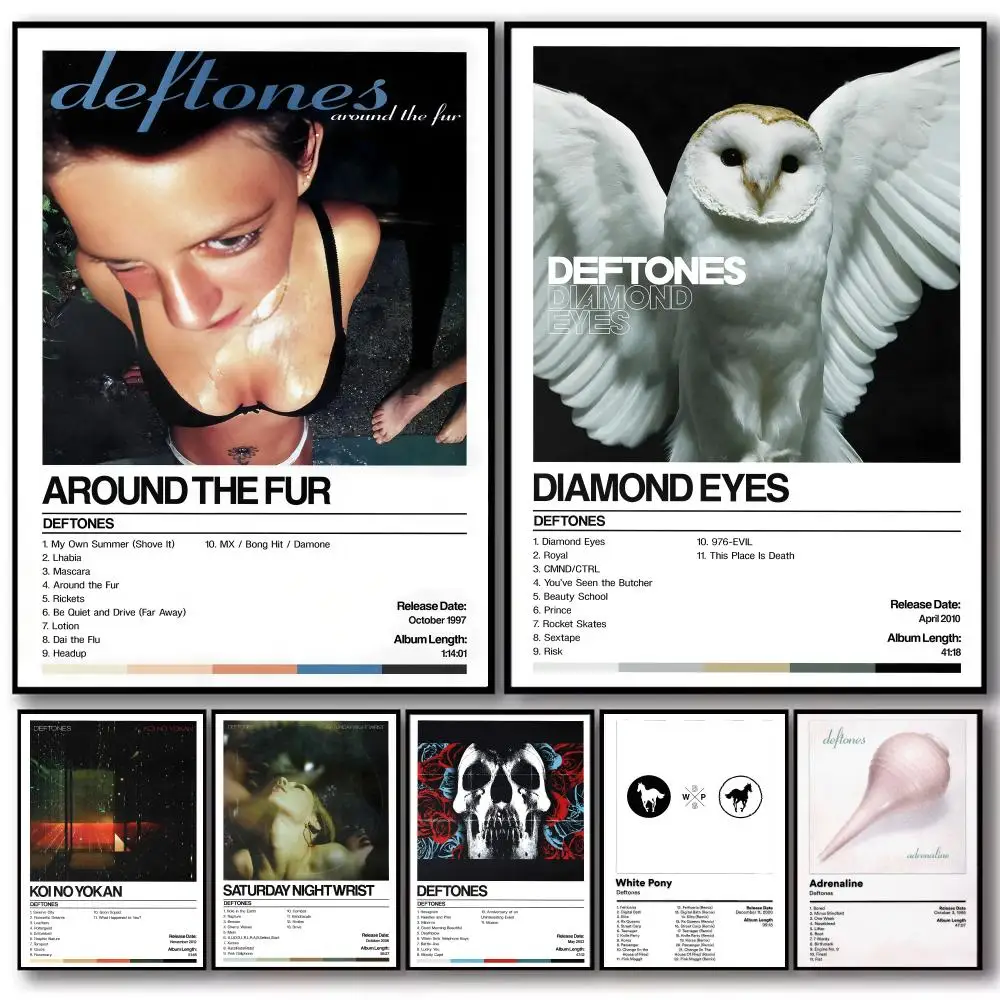 Rock Band Album D-Deftones Poster Decorative Wall Art Stickers Mural Photo Print for Home Living Room Hallway Decor