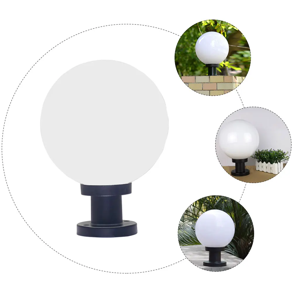 

Acrylic Round Outdoor Lampshade Waterproof Outdoor Post Lights Fixture Spherical Garden Solar Lighting