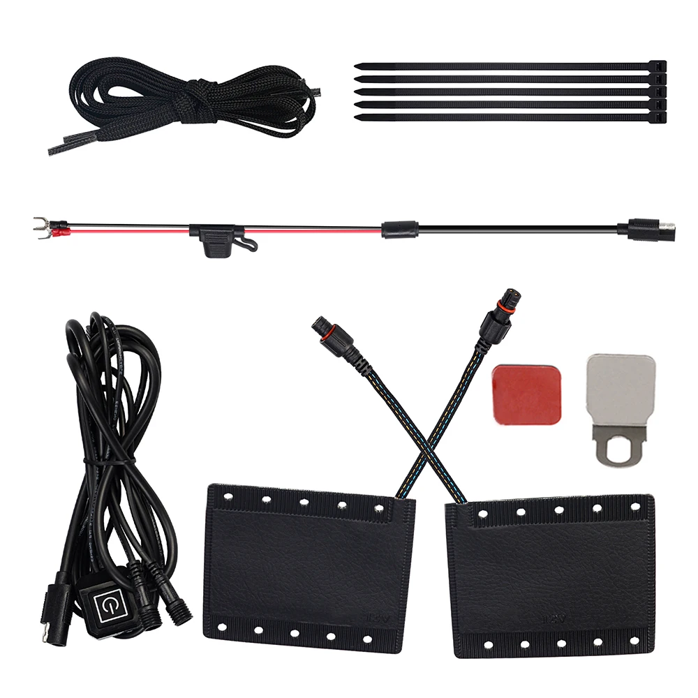 

Motorcycle Heated Grip Covers with Tie Tape 12V Strap Type Heating Pad Electric Heated Handgrip Waterproof Cover