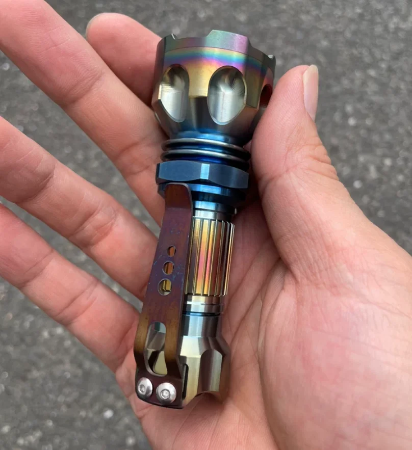 Used EDC SupFire zirconium alloy flashlight 18350 Outdoor Tools Torch Lamp decompression toy view 5