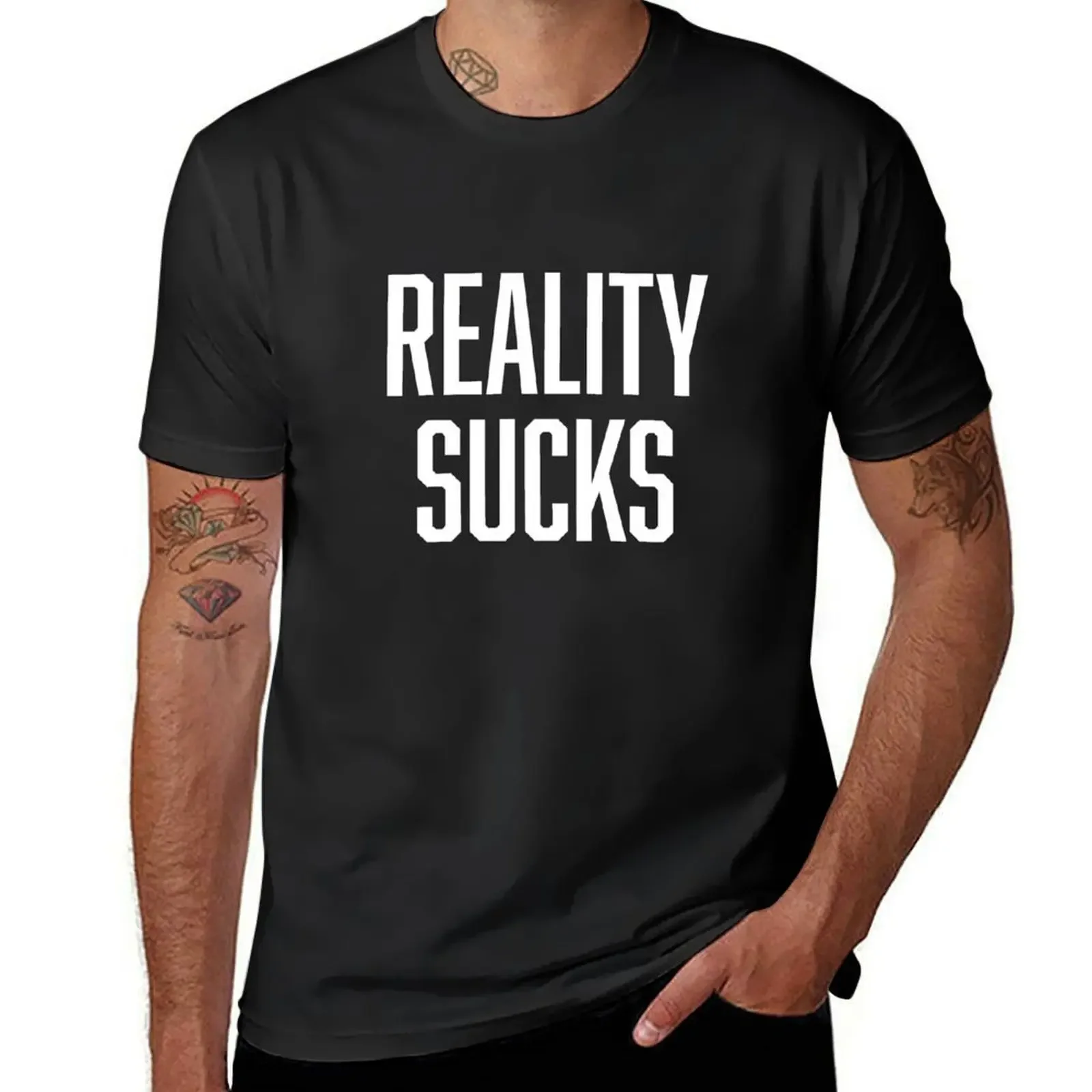 Reality Sucks T-Shirt vintage clothes Aesthetic clothing rapper graphic tees custom t shirt big and tall t shirts for men