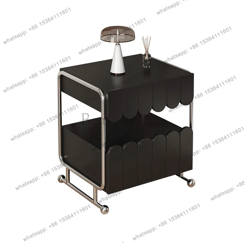 

Italian bouquet bedside table light luxury bedroom designer creative small apartment storage minimalist locker