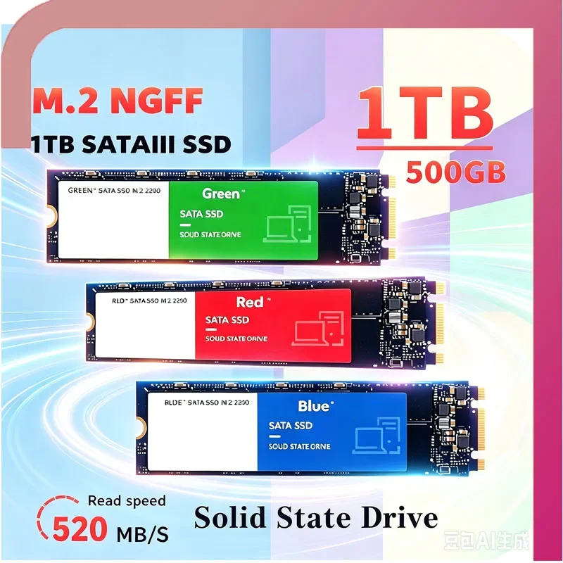 New M2 2280 SATA Internal Solid State Hard Drive High Speed Built-in SSD 500GB 1TB 2TB Storage For Laptop Desktop MAC Upgrade