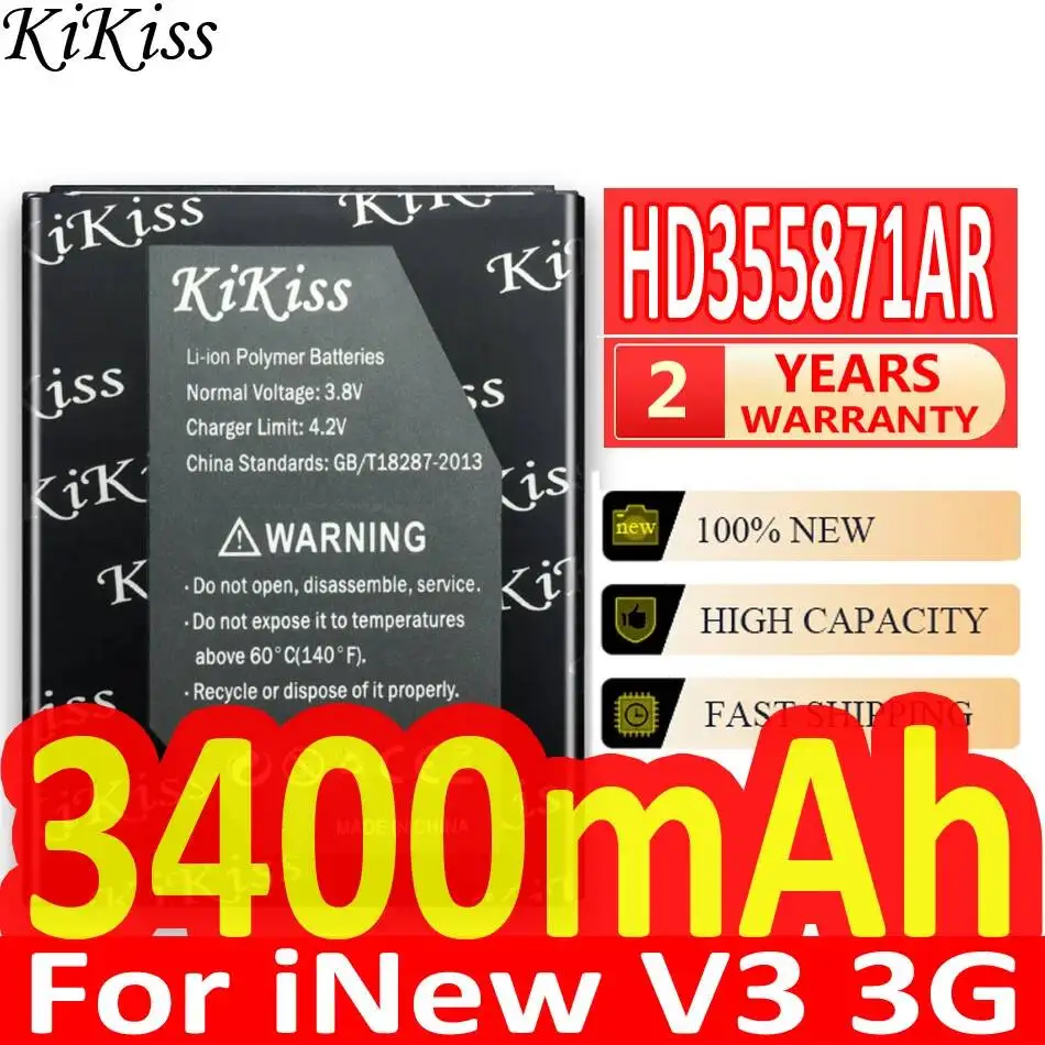 Environmentally Friendly Mobile Phone Battery 3400mAh Lightweight HD355871AR 355571PLV For Inew V3 3G Smartphone