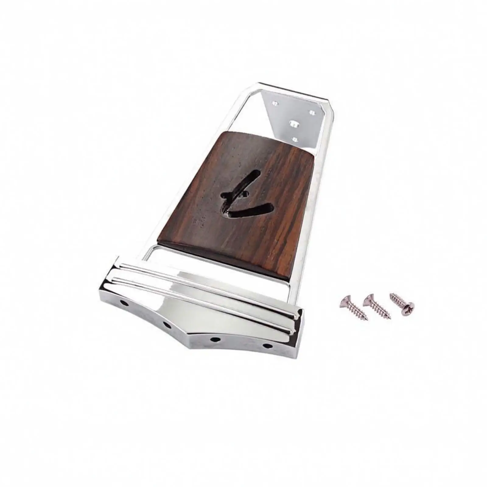 Alloy Guitar Bridge with Rosewood Insert | Brushed silver Finish, Slotted Guitar Bridge, for Custom Builds