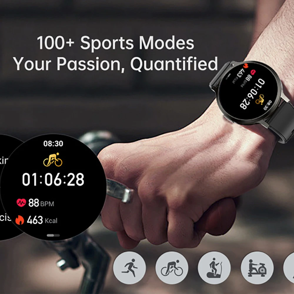 Relojes deportivos para exteriores con pantalla AMOLED, batería de 400mah, reloj inteligente resistente al agua IP68, más de 100 modos deportivos, reloj inteligente de salud con ritmo cardíaco