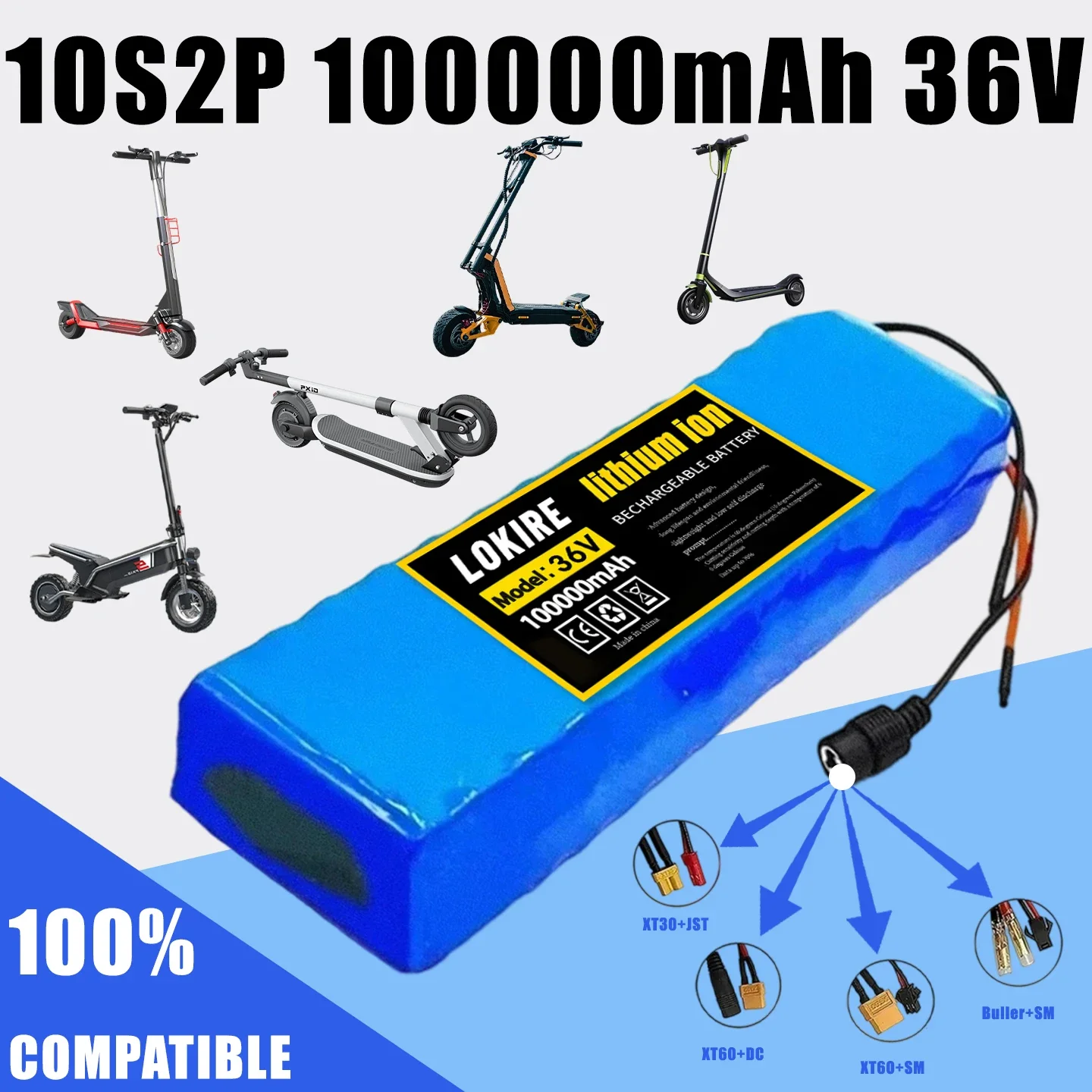 36 فولت 100000 مللي أمبير 10S2P 36 فولت سكوتر كهربائي بطارية ليثيوم سكوتر كهربائي 500 واط سكوتر كهربائي بطارية 36 فولت 10S2P #2