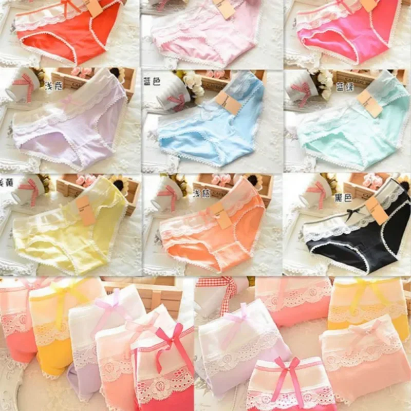 4pcs Teenage Underpants Young Girl Briefs Comfortable Cotton Panties Kids Underwear 10-20T