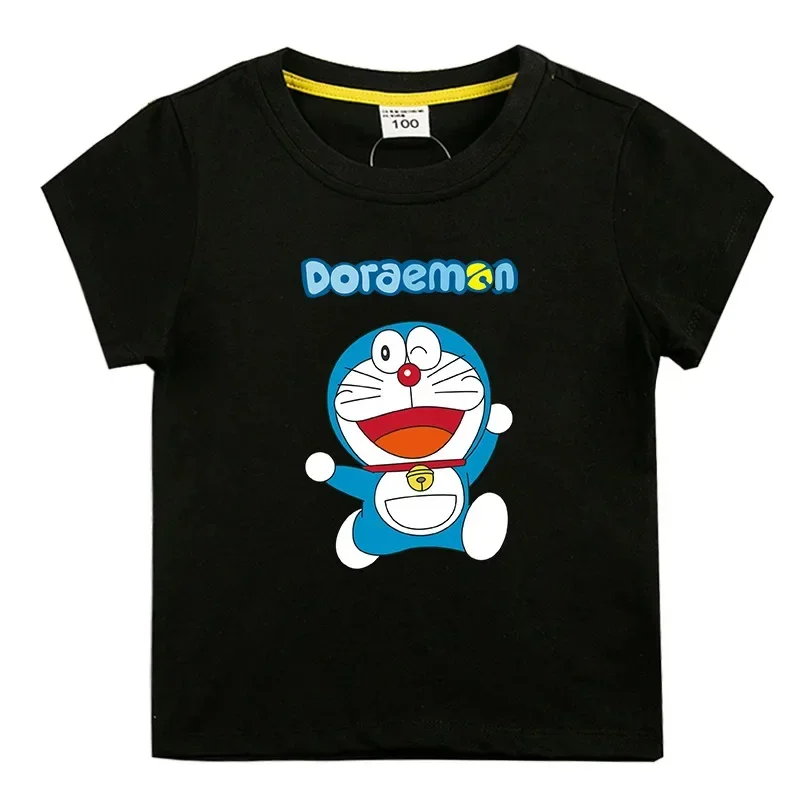 Doraemon cartoon children's short-sleeved T-shirt 2022 summer new boys and girls round neck cotton top