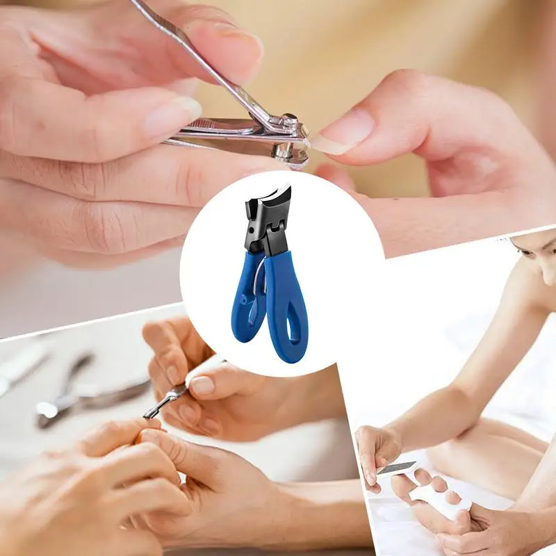 مقص أظافر مائل بفتحة فكية واسعة مقص أظافر منحني مائل أداة تشذيب أظافر مائلة مضادة للرذاذ مقص أظافر منحني