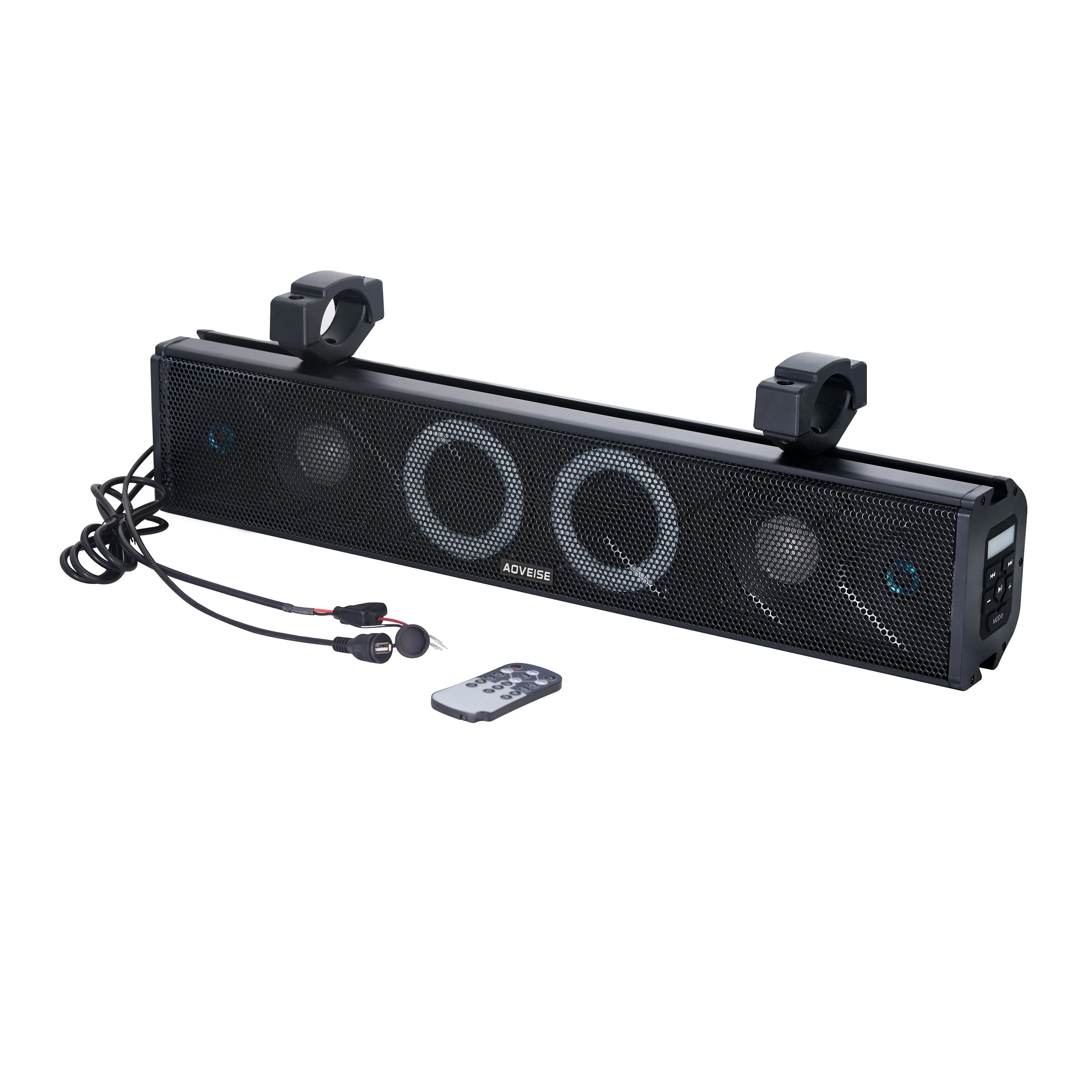 Sound Bar Blue-tooth Utv Soundbar Stereo Audio Speaker Radio System Rgb Atv Rzr Marine Overhead Speakers Golf Cart