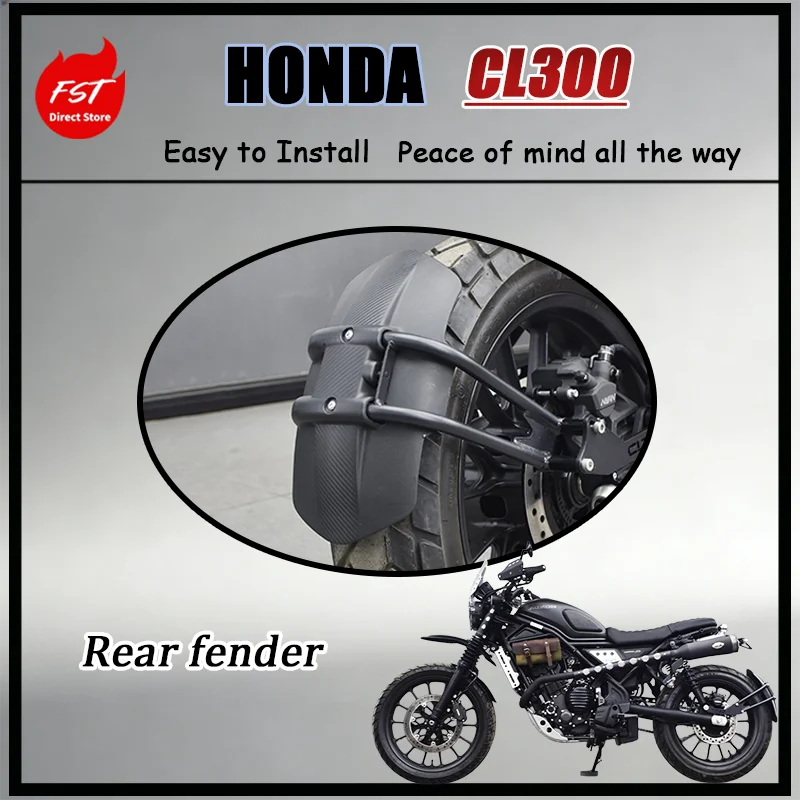 For honda CL300 Extended Rear Mudguard with License Plate Mount Retro Sand Removal Guard High-Quality Modified Motorcycle Part