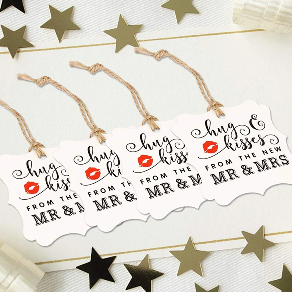 100 Pcs Red Lip Tag Gifts Labels Hanging Tags Decoration Wedding Packaging Paper for Party Favor Graffiti Favors