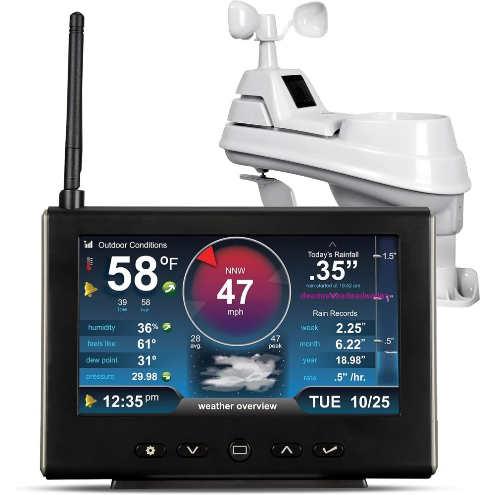 01535M Iris (5-in-1) Weather Station with HD Display, White Black