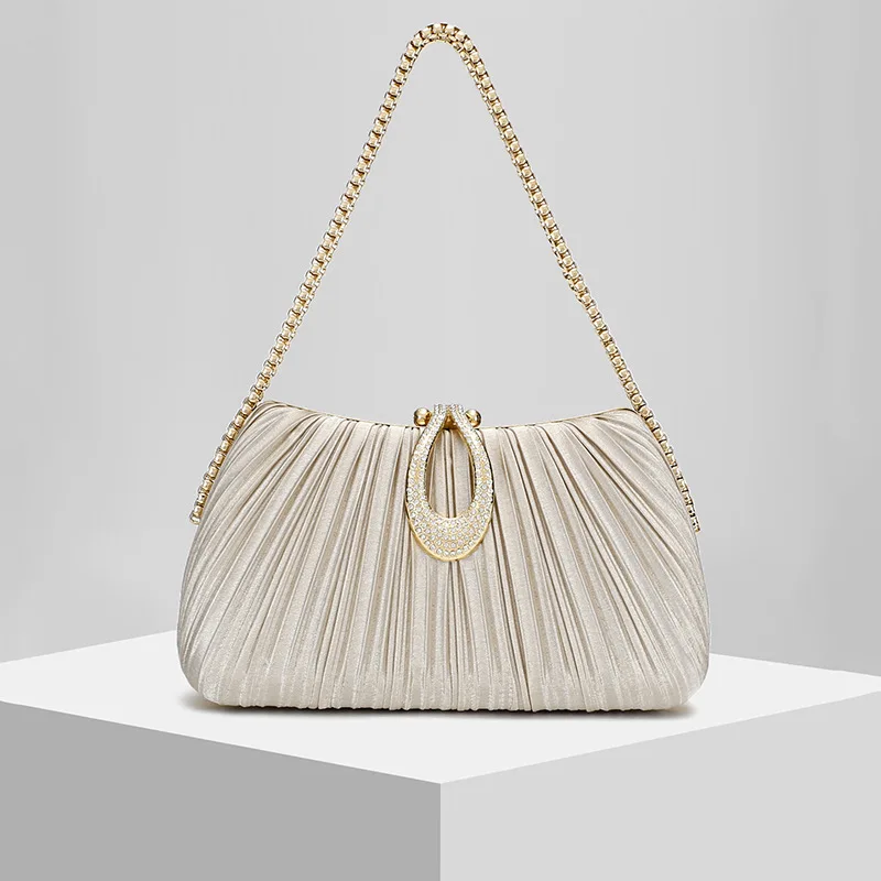 

Gold Clutch Purses for Women - Elegant Sparkling evening bags for Wedding Galas, Prom Nights, Cocktail Parties& Formal Events