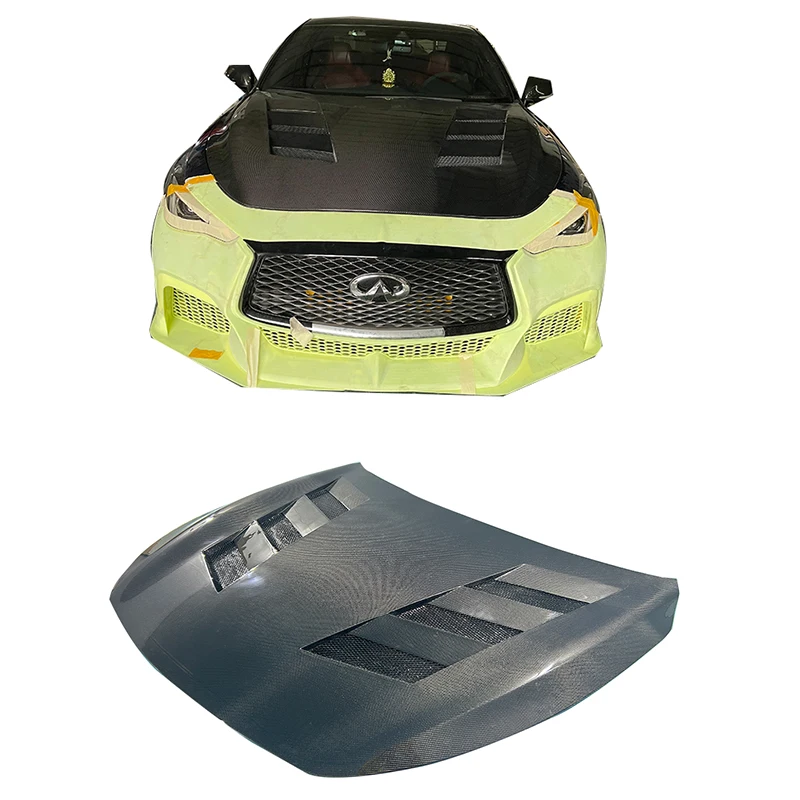 

OEM Style Carbon Fiber Engine Cover Hood with Vent for Infiniti Q60 Bonnet