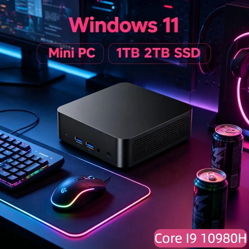 

Bestseller Core I9 10980H Windows 11 Pro Mini PC 3 Years Warranty 1TB/2TB SSD 32GB RAM WiFi6 BT5.2 4K HD Office Gaming PC