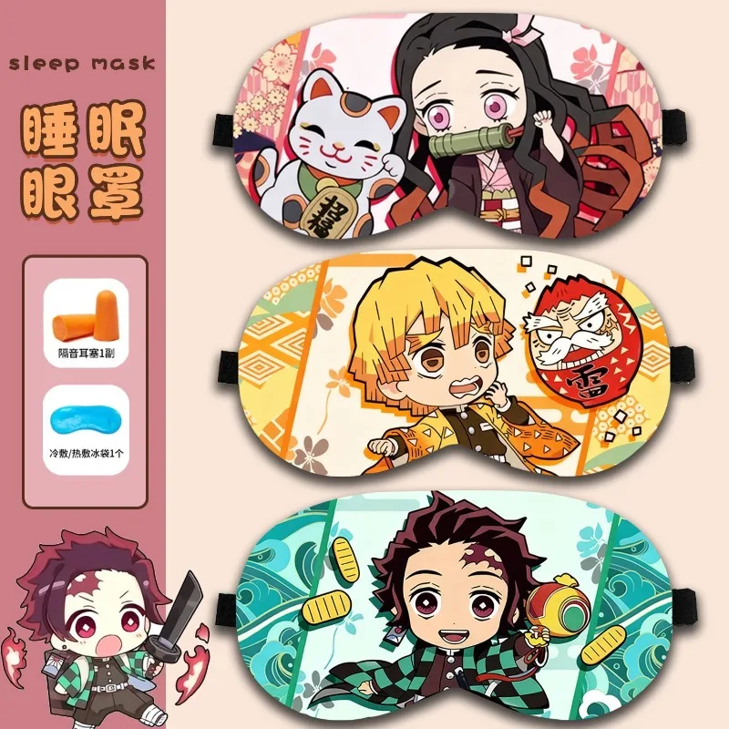 

Demon Slaye Tanjiro Nezuko Agatsuma Zenitsu Anime Peripheral Cartoon Eye Mask Fashion Ice Pack Blackout Sleep Eye Mask