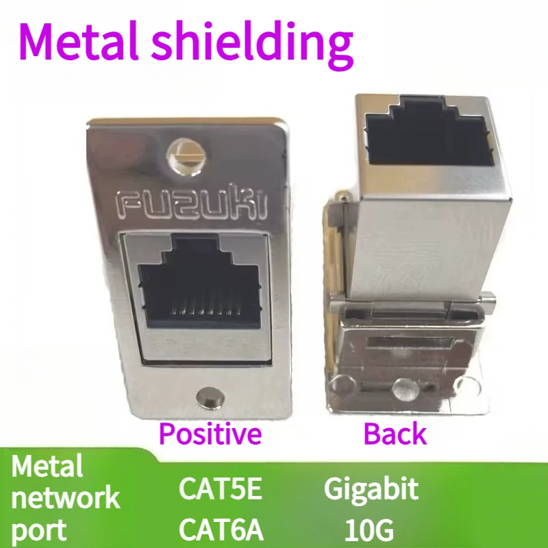 MSDD08 Panel Mount Connector, Metal Shielded USB Network Port Cable Butt Female Socket Adapter