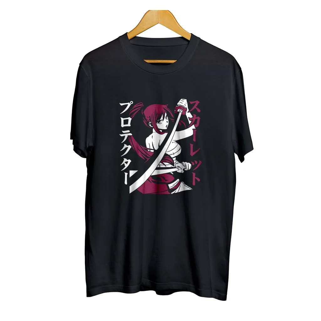 T-shirt distro anime ERZA SIDE BACK - FAIRY TAIL 100% cotton combed 30s