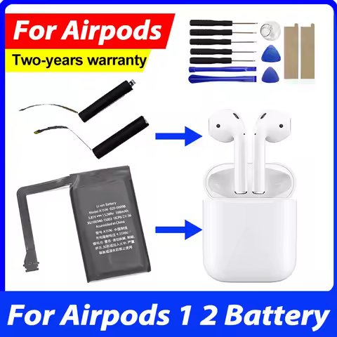 New Replace Battery For Airpods 1st 2nd A1604 A1523 A1722 A2032 A2031 Air Pods 1 Air Pods 2 Replaceable headset Battery