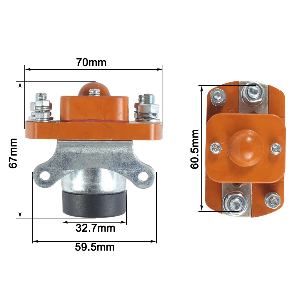 ZJ100A NO (normally open) 12V 24V 36V 48V 60V 72V 100A DC Contactor for motor forklift electromobile grab wehicle car winch