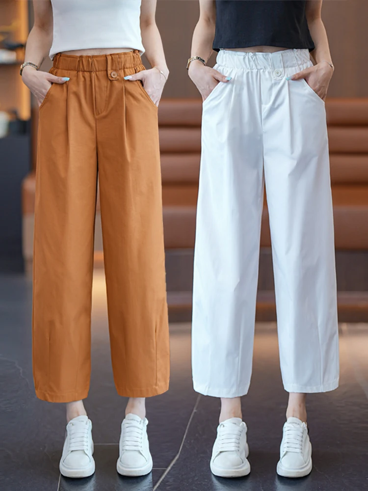 

High Waist Wide Leg Pants Women's Casual Loose Fit Trousers Autumn Early Season Fashion plus Size Comfortable Breathable