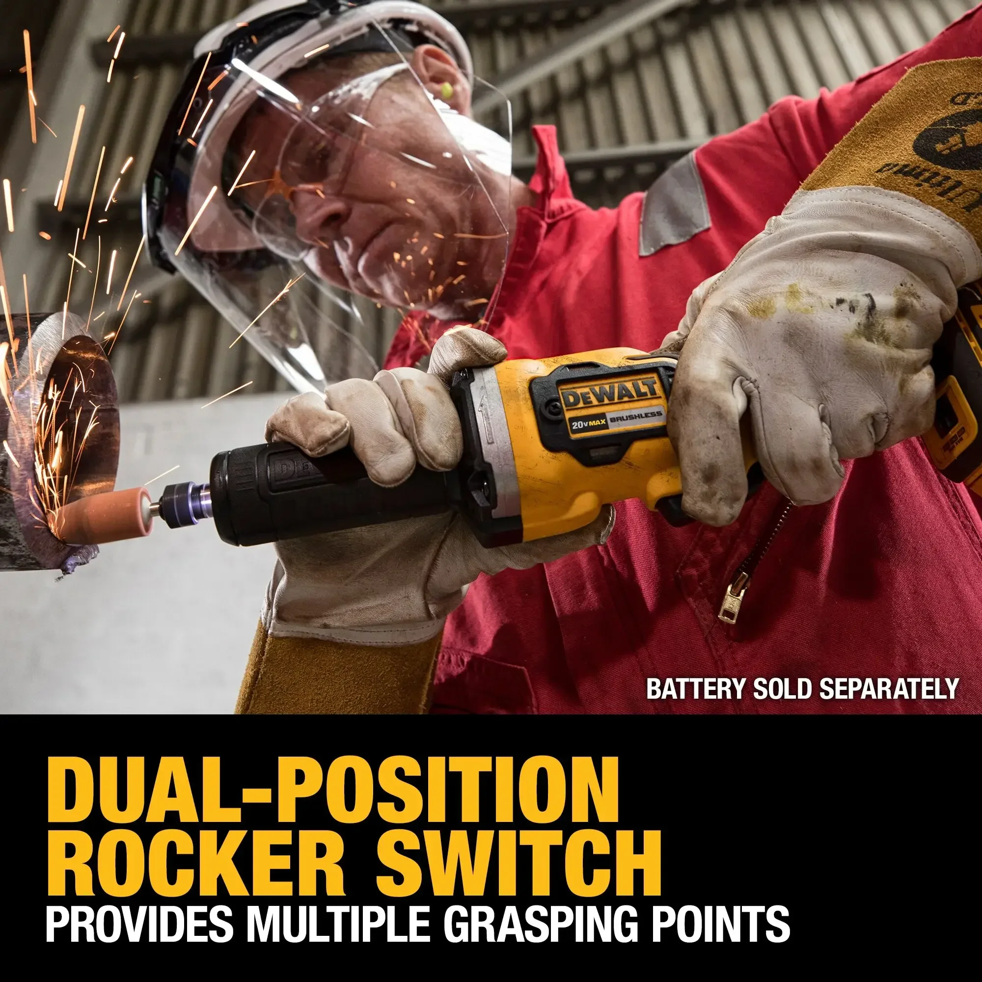 Imagem -04 - Dewalt-máquina de Polimento sem Fio Dewalt Die Grinder Velocidade Variável 20v Power Tools sem Escova Moagem Reta Dewalt Dcg426