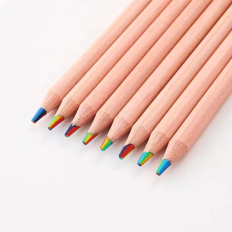 10pcs/Set Kawaii Color Pencil 7 Colors lead Concentric Gradient Crayons Kid Gift Colored Pencils Art Painting Drawing stationery