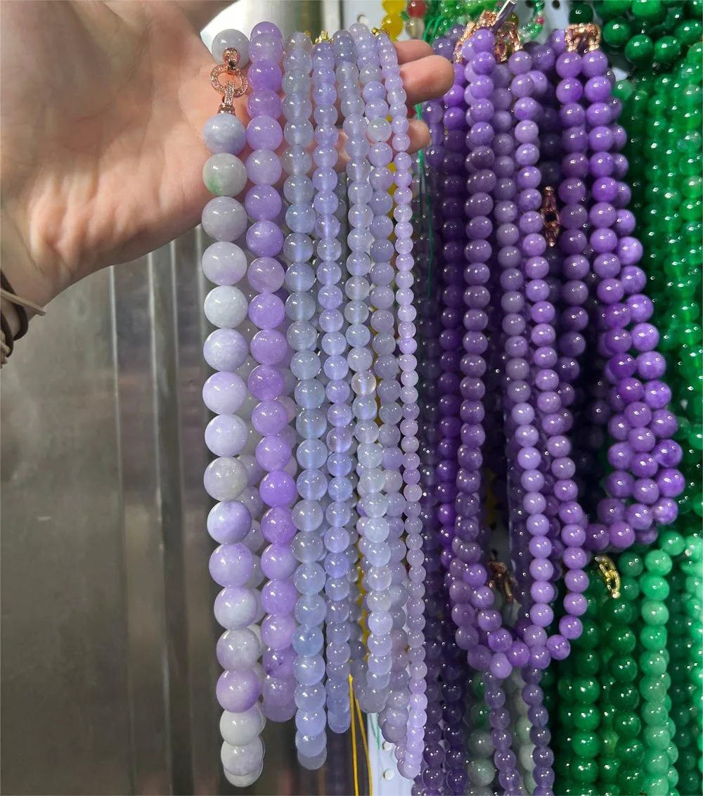 Lavender Jade Necklace Green Myanmar Jade Necklace Women Necklace Jadeite Fit Adult Women Necklace Jewelry For Mother Gift