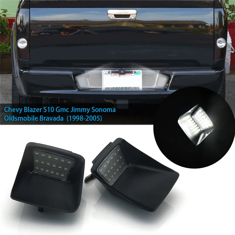 

2Pcs LED License Plate Light Waterproof Tag Lamp Assembly Compatible With Chevrolet Colorado GMC Canyon 2004-2012 6000K White