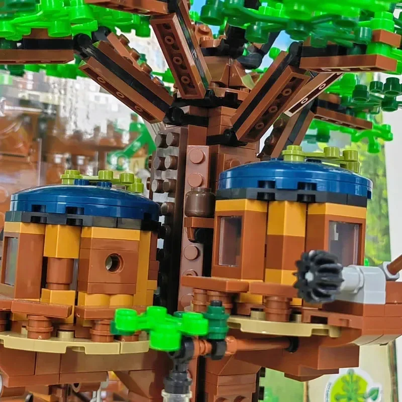 De nieuwe Moc Four Seasons Creative bouwsteenhuis Fantasy Tree House familie baksteen set kinderen DIY vakantiespeelgoed geschenken