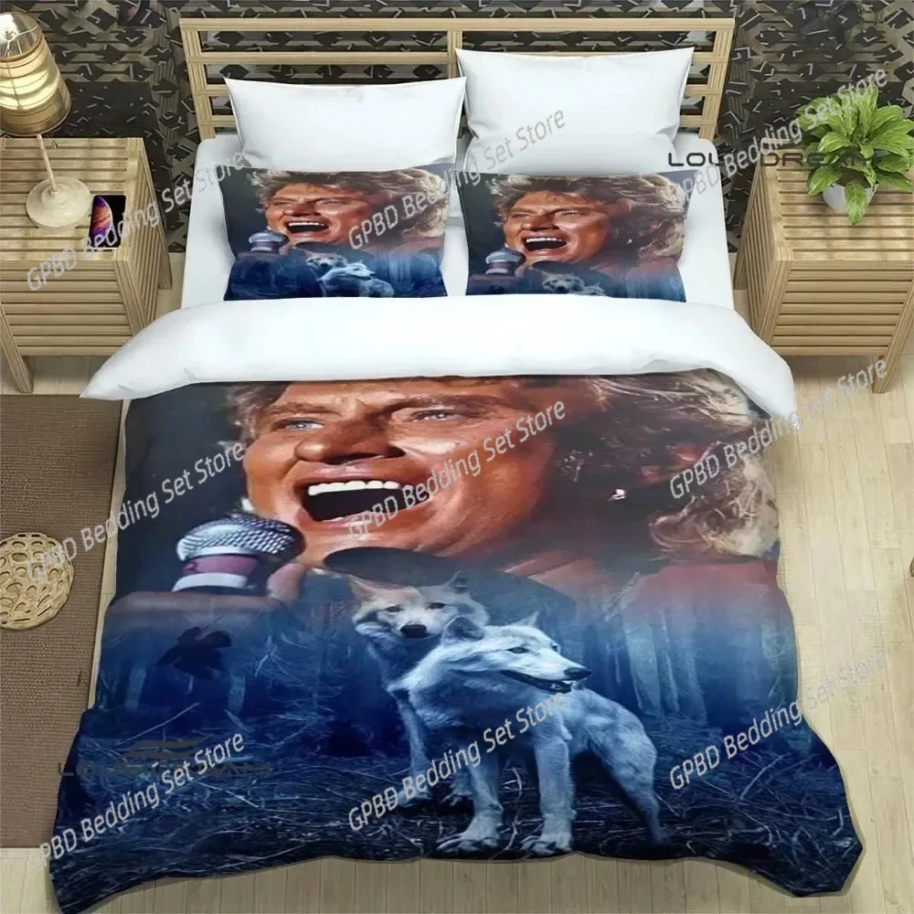 

Rock star Johnny Hallyday Comfortable Duvet Quilt Cover Pillowcase Bedding Set Children Bedroom Decoration Home Textile