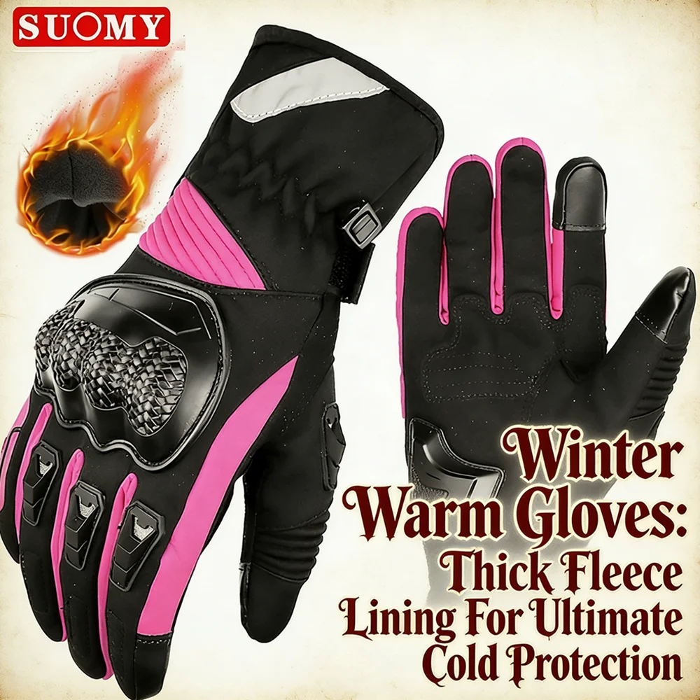 

Men's Motorcycle Coldproof Riding Gloves Waterproof Windproof Thermal Protection gear Touchscreen Anti-Slip Items Winter Glove