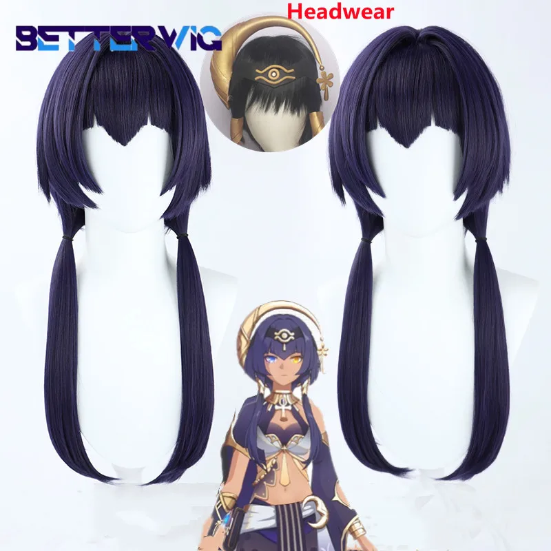 

Candace Cosplay Wig Sumeru Game Genshin Impact Candace Wigs 65cm Long Purple Hair Heat Resistant Syntheti Candace Cosplay Wig